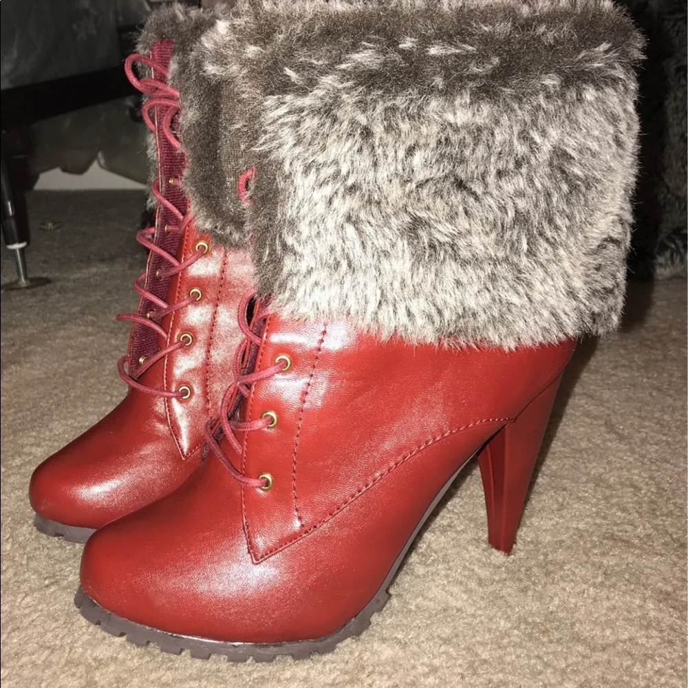 Plush Fur Combat Boot - Picture 4 of 8